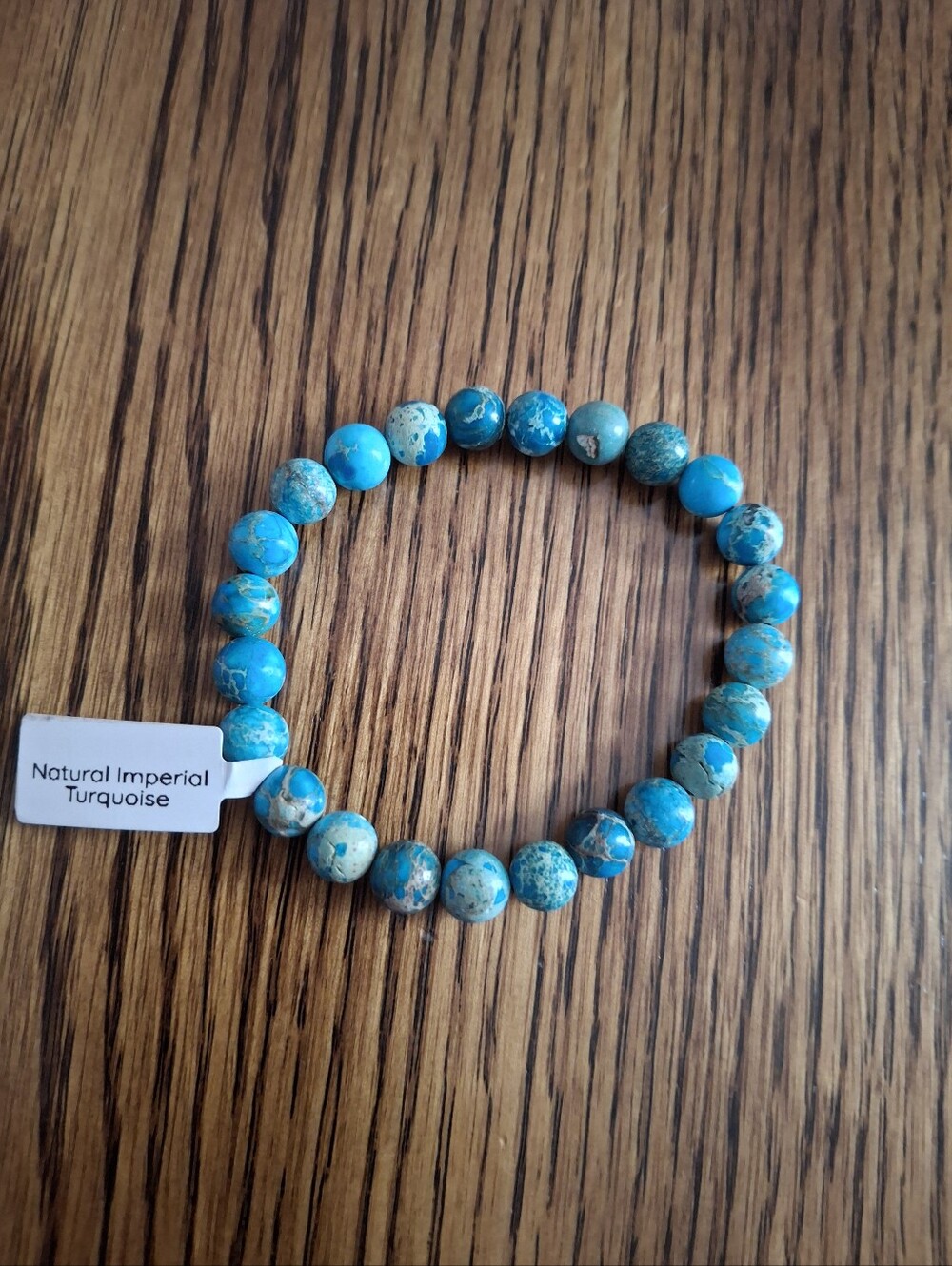 Natural Imperial Turquoise Beaded Stretch Bracelet